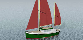 345 double-ended ketch-rigged aluminum motorsailer