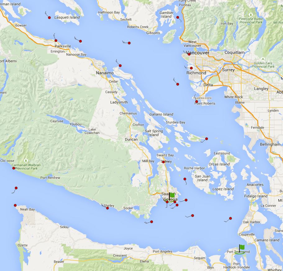 Local winds May 29th 2015, R2ak pre-start